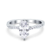 14K White Gold Infinity Twist Marquise Wedding Ring Simulated Cubic Zirconia Size-7