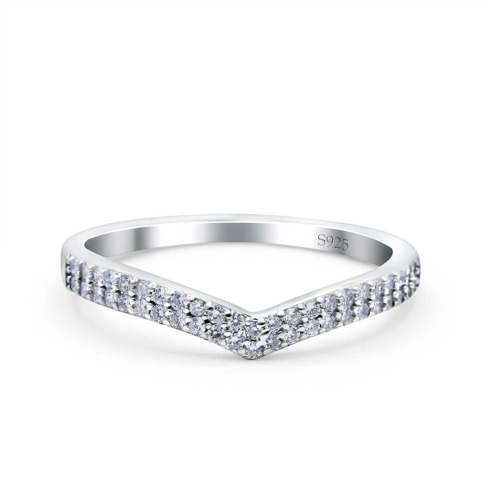 Half Eternity Ring Wedding Band Round Pave Simulated CZ 925 Sterling Silver (5mm)