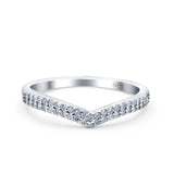 Half Eternity Ring Wedding Band Round Pave Simulated CZ 925 Sterling Silver (5mm)