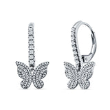 Butterfly Hoop Earrings Cubic Zirconia 925 Sterling Silver Wholesale