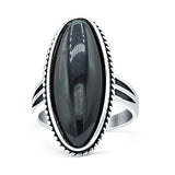 Oval New Design Statement Fashion Oxidized Simulated Black Onyx Solid 925 Sterling Silver