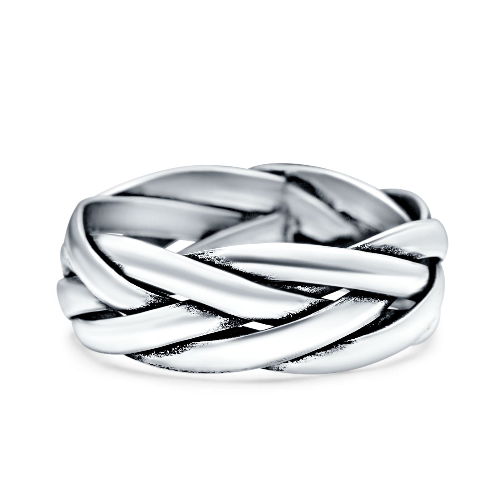 Celtic Oxidized Band Solid 925 Sterling Silver Thumb Ring (6mm)