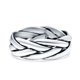 Celtic Oxidized Band Solid 925 Sterling Silver Thumb Ring (6mm)