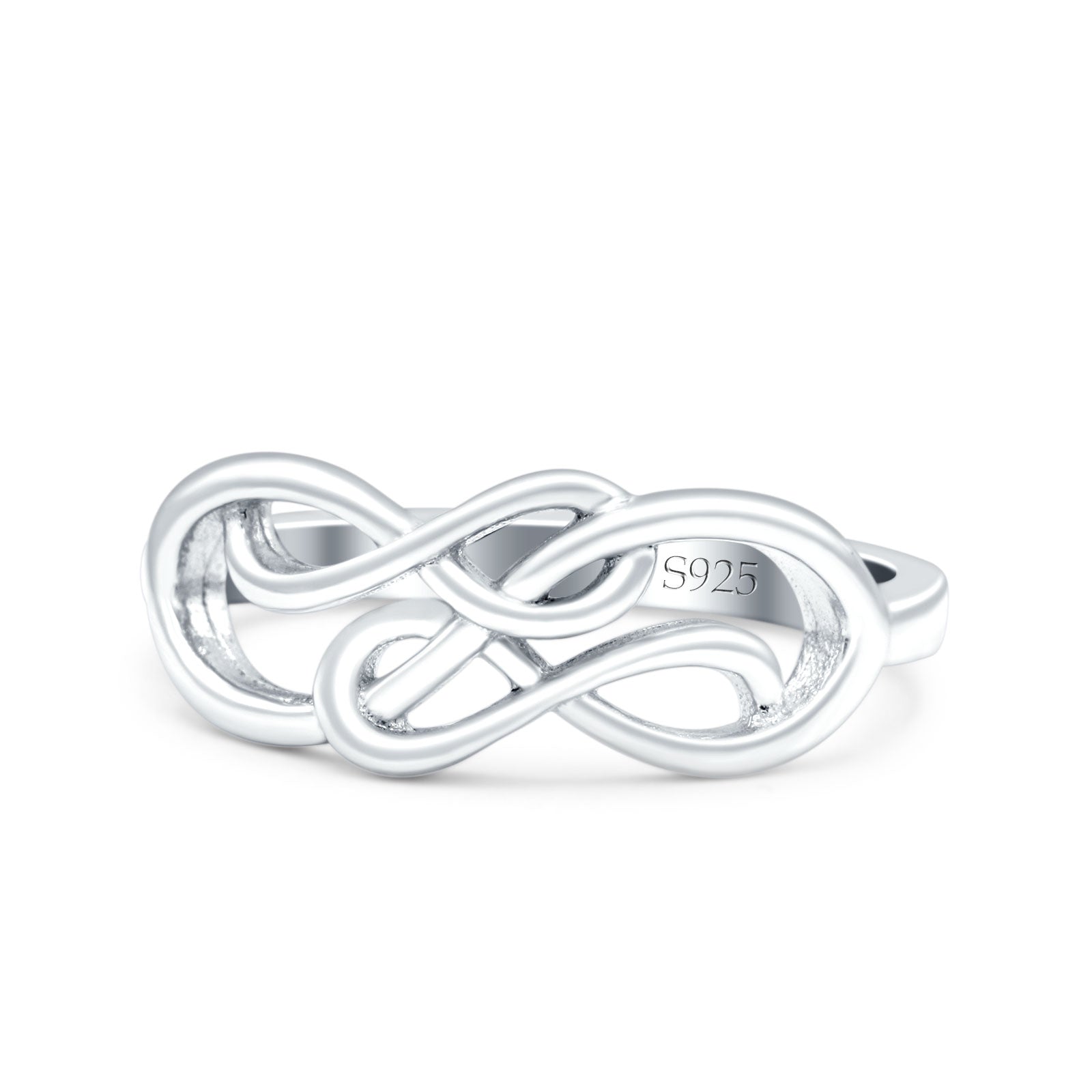 Double Infinity Oxidized Band Solid 925 Sterling Silver Thumb Ring (7mm)
