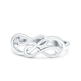 Double Infinity Oxidized Band Solid 925 Sterling Silver Thumb Ring (7mm)
