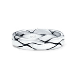Snake Skin Oxidized Band Solid 925 Sterling Silver Thumb Ring (5mm)