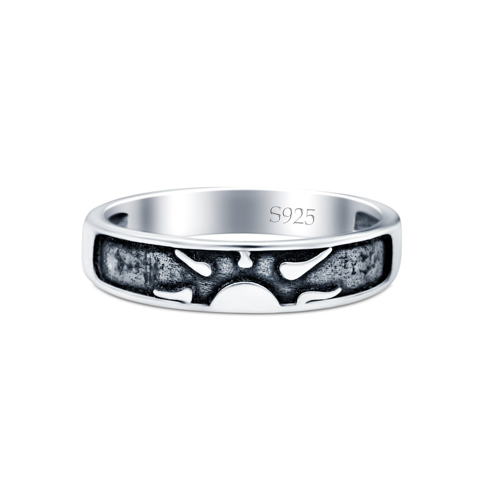 Sunset Oxidized Band Solid 925 Sterling Silver Thumb Ring (5mm)