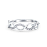 14K White Gold 0.14ct Round 5mm G SI Half Eternity Diamond Bands Engagement Wedding Ring Size 6.5