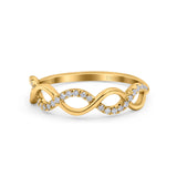 14K Yellow Gold 0.14ct Round 5mm G SI Half Eternity Diamond Bands Engagement Wedding Ring Size 6.5