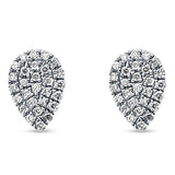 Solid 14K White Gold 6mm Pear Shape Round Diamond Stud Earrings Wholesale