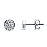 Minimalist Round Diamond Stud Earrings 14K White Gold 0.07ct Wholesale