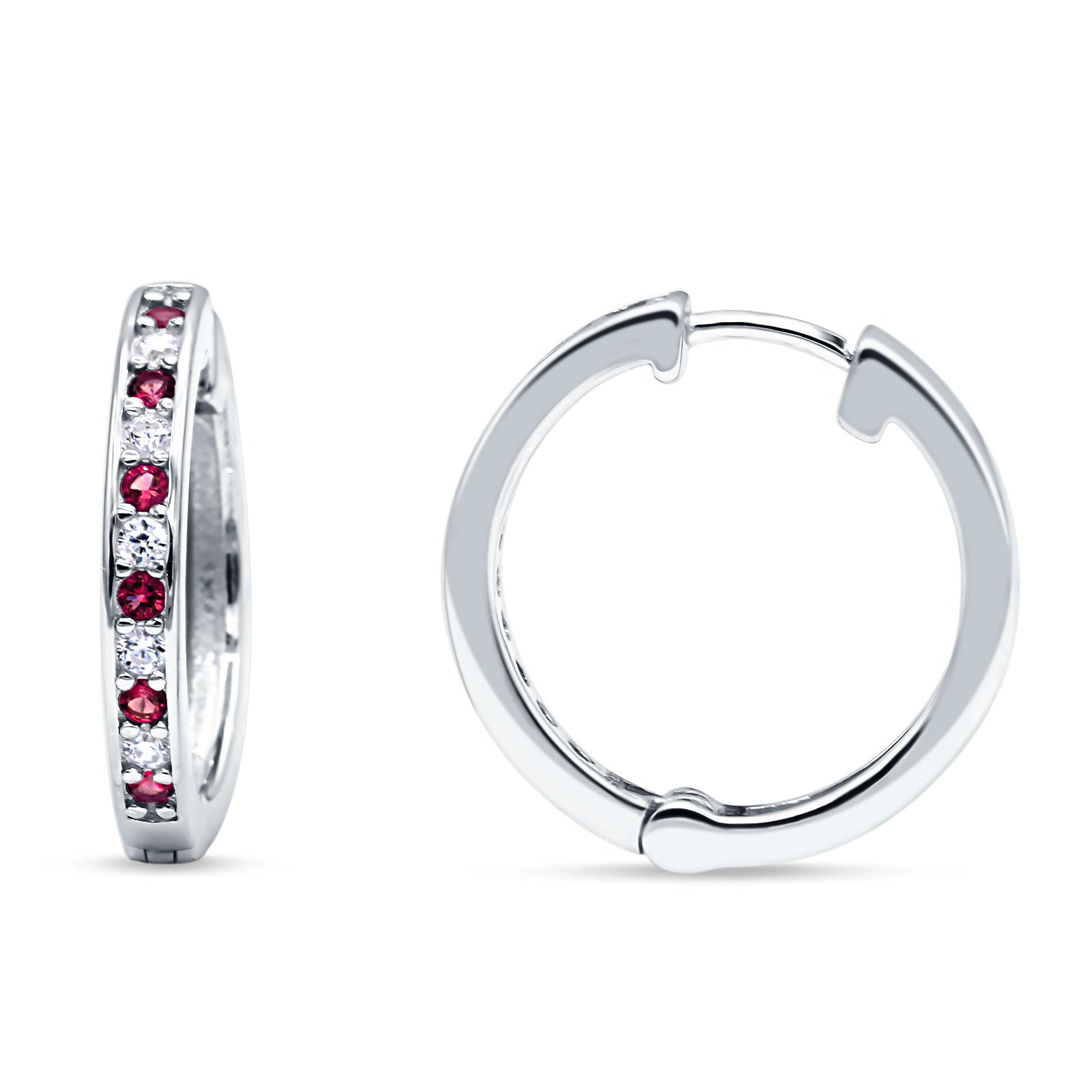 Minimalist Huggie Hoop Earrings Simulated Ruby 925 Sterling Silver Wholesale