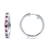 Minimalist Huggie Hoop Earrings Simulated Ruby 925 Sterling Silver Wholesale