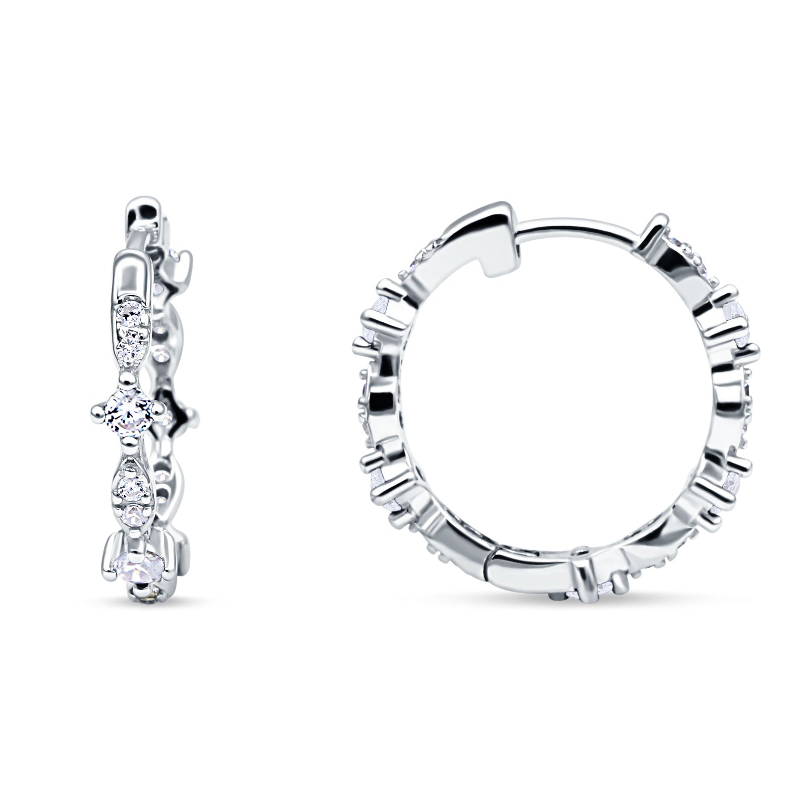 Huggie Hoop Earrings Cubic Zirconia 925 Sterling Silver Wholesale