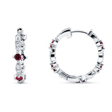 Huggie Hoop Earrings Simulated Ruby 925 Sterling Silver Wholesale