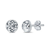 Half Ball Design Stud Earrings 925 Sterling Silver (7mm)