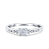 Fashion Heart Promise Ring Wedding Band Pave Simulated Cubic Zirconia 925 Sterling Silver (5mm)