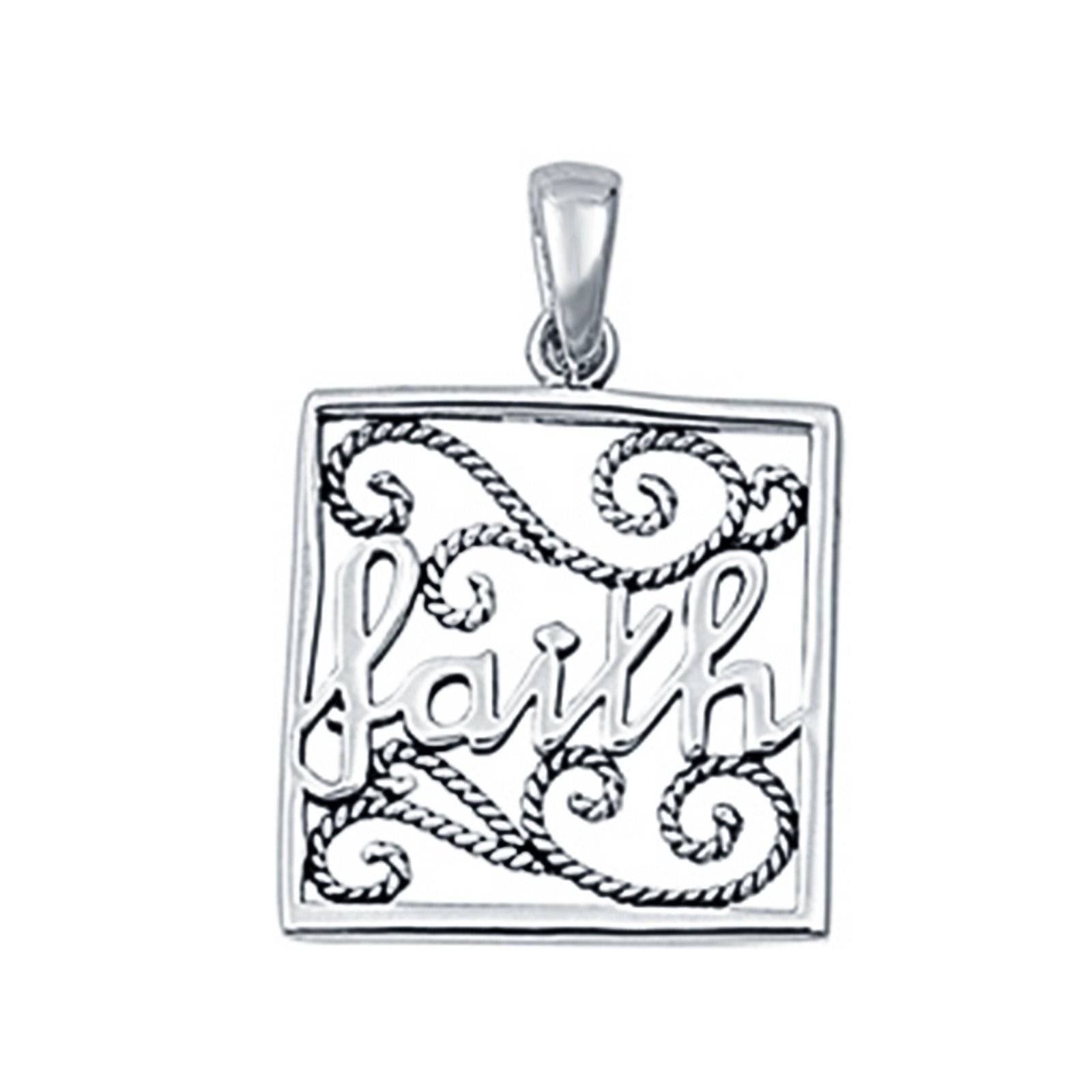 Faith Pendant Charm 925 Sterling Silver