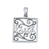 Faith Pendant Charm 925 Sterling Silver