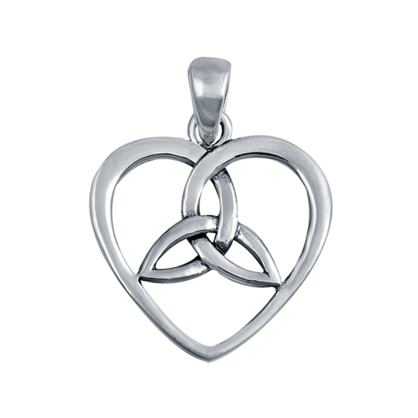 Celtic Heart Charm Pendant 925 Sterling Silver