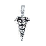 Caduceus Pendant Charm 925 Sterling Silver