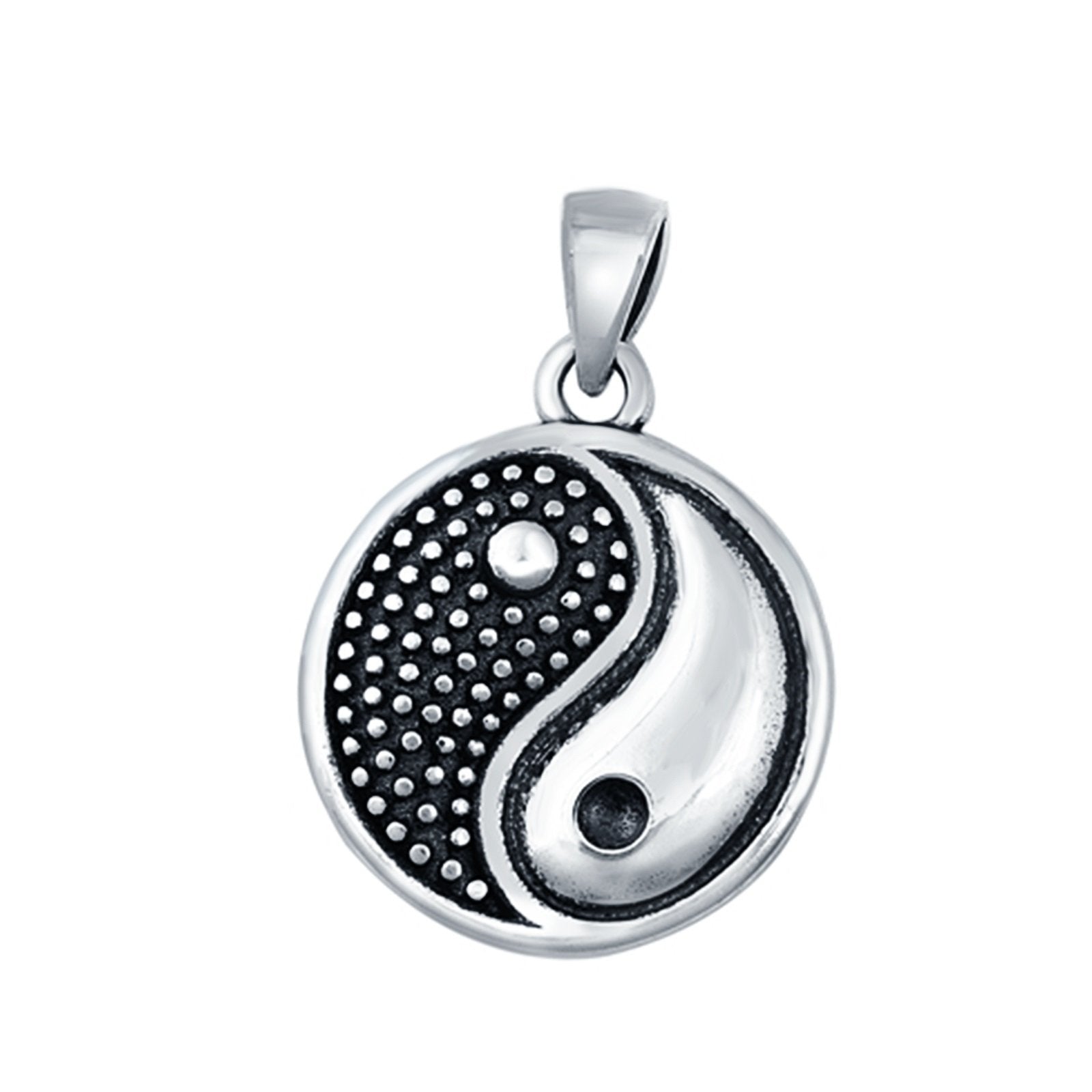 Silver Yin Yang Pendant Charm 925 Sterling Silver (16mm)