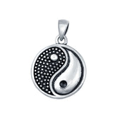 Silver Yin Yang Pendant Charm 925 Sterling Silver (16mm)