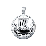 Sailboat Charm Pendant 925 Sterling Silver Fashion Jewelry (24mm)
