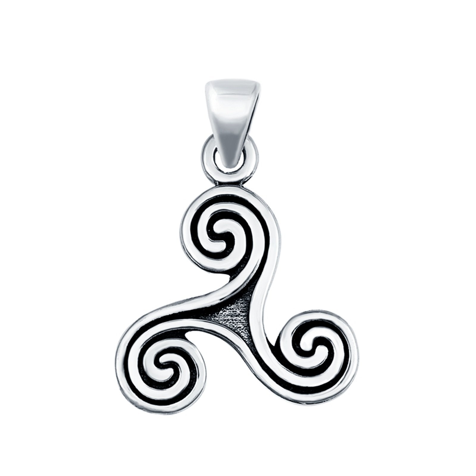 925 Sterling Silver Triskele Charm Pendant