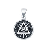 Eye of Providence Charm Pendant Round 925 Sterling Silver