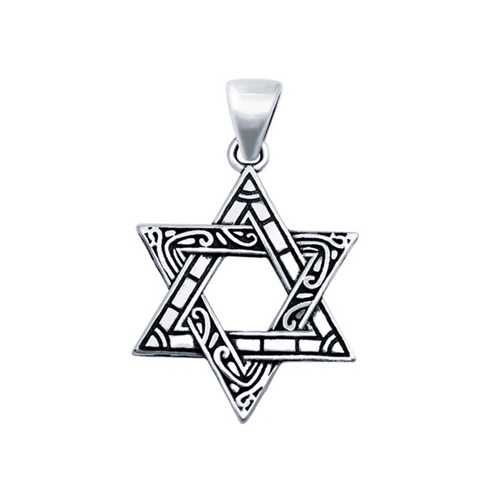 925 Sterling Silver Star of David Charm Pendant Fashion Jewelry