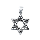 925 Sterling Silver Star of David Charm Pendant Fashion Jewelry