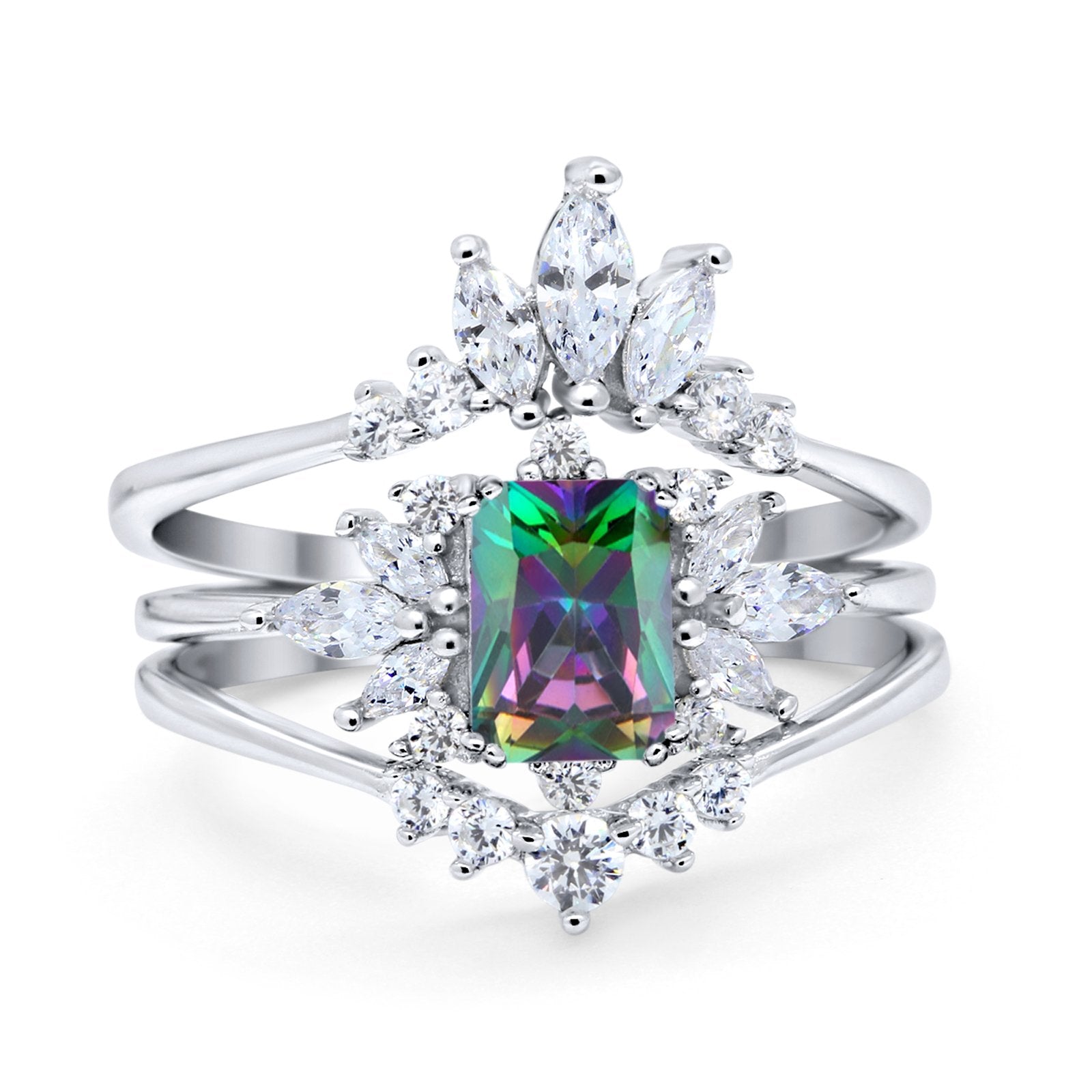 Emerald Cut Bridal Set