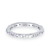 Eternity Stackable Engagement Ring Baguette Simulated CZ 925 Sterling Silver