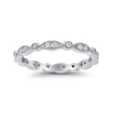 Eternity Round Wedding Band Ring Simulated CZ 925 Sterling Silver