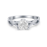 Twisted Shank Infinity Wedding Ring Simulated Cubic Zirconia 925 Sterling Silver