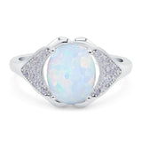 Oval Art Deco Wedding Bridal Ring Lab Created White Opal 925 Sterling Silver