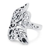 Snake Ring Oxidized Band Solid 925 Sterling Silver (28mm)