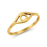 Eye Evil Eye Ring Yellow Tone Solid 925 Sterling Silver
