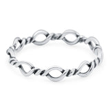 Rope Oxidized Band Solid 925 Sterling Silver Thumb Ring (4mm)