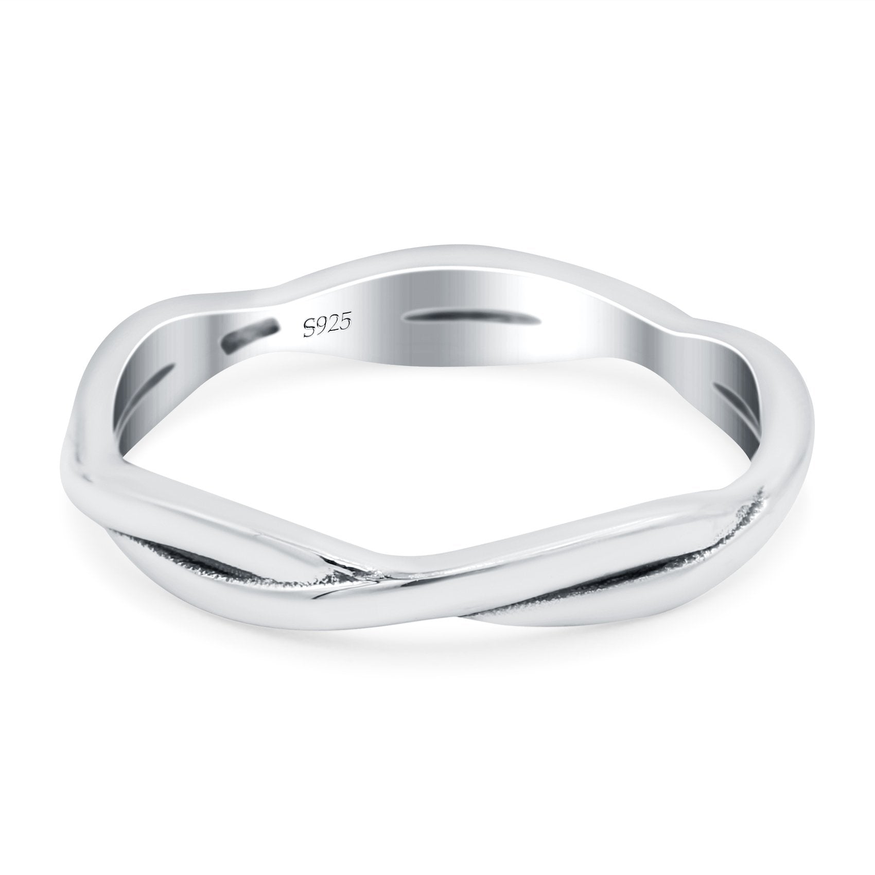 Braid Oxidized Band Solid 925 Sterling Silver Thumb Ring (3mm)