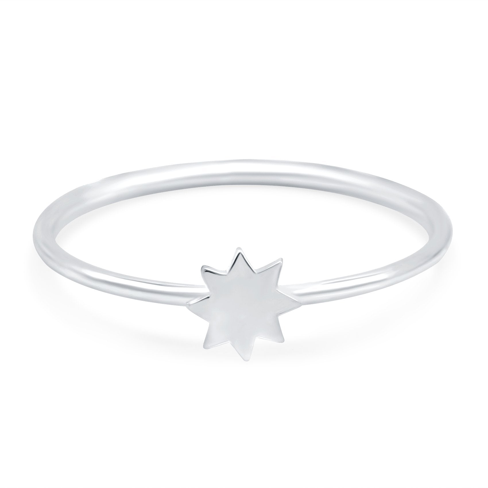 Star Oxidized Band Solid 925 Sterling Silver Thumb Ring (4mm)