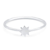 Star Oxidized Band Solid 925 Sterling Silver Thumb Ring (4mm)