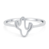 Cactus Oxidized Band Solid 925 Sterling Silver Thumb Ring (9mm)