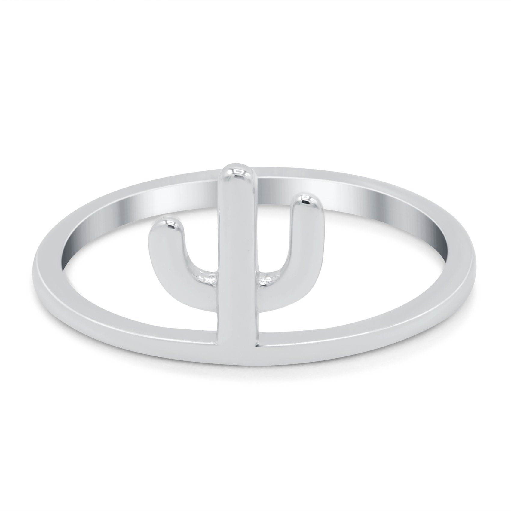 Cactus Oxidized Band Solid 925 Sterling Silver Thumb Ring (10mm)