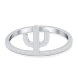 Cactus Oxidized Band Solid 925 Sterling Silver Thumb Ring (10mm)