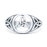 Vintage Celtic Trinity Triquetra Knot Attractive Design Oxidized Band