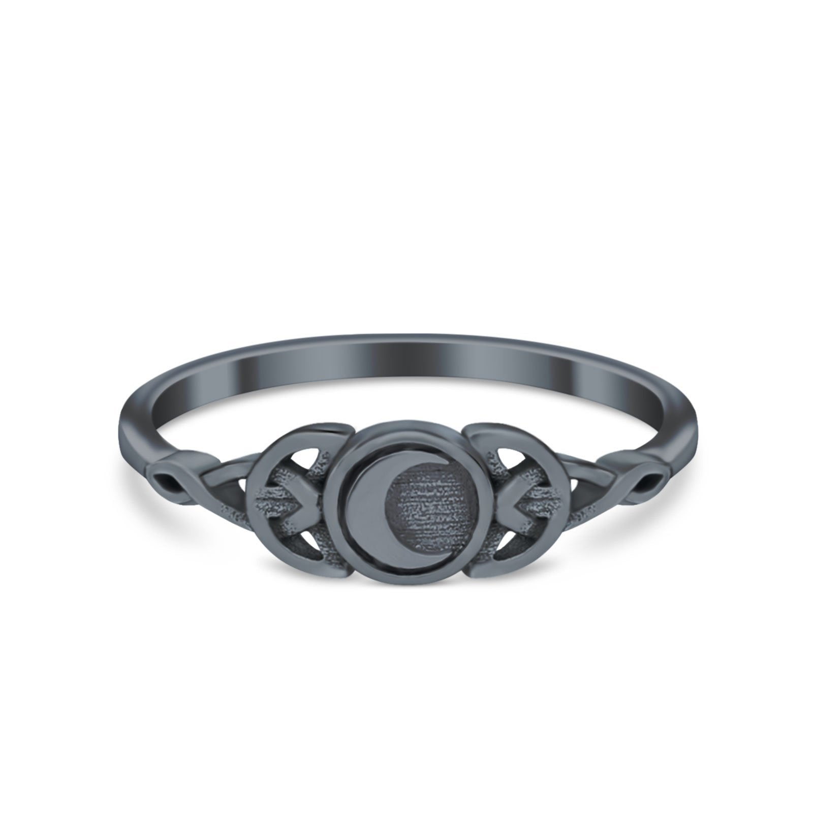 925 Sterling Silver Petite Dainty Celtic Crescent Moon Band Wholesale
