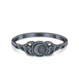 925 Sterling Silver Petite Dainty Celtic Crescent Moon Band Wholesale