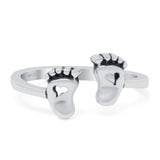 Baby Feet Band Oxidized Solid 925 Sterling Silver Thumb Ring